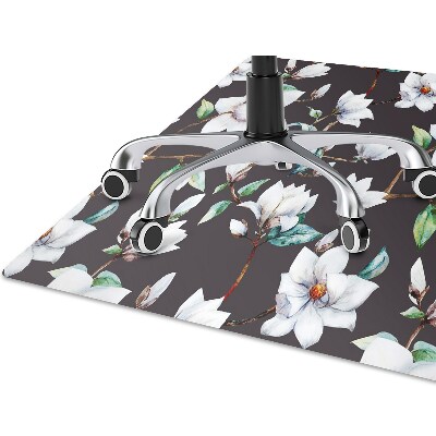 Office chair mat painted flowers