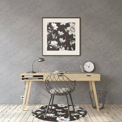 Office chair mat painted flowers