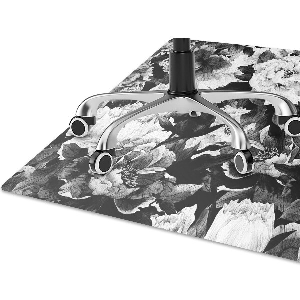 Desk chair mat black roses