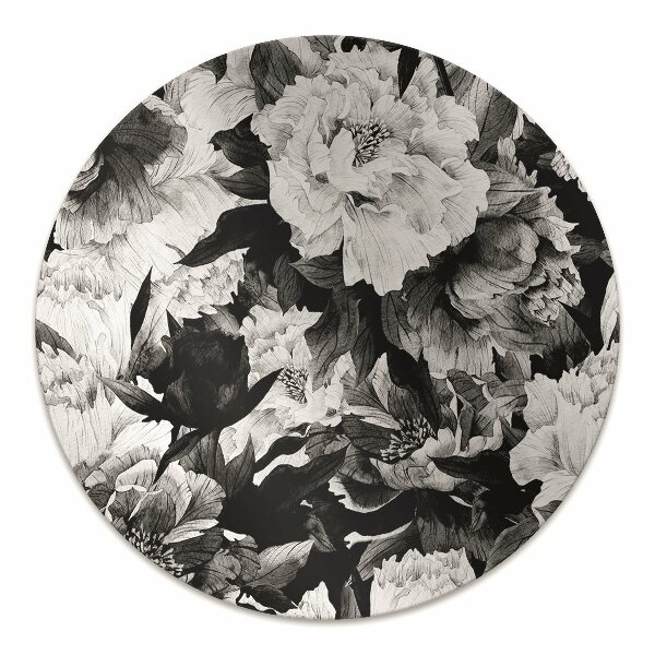 Desk chair mat black roses
