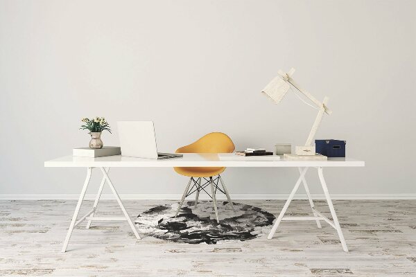 Desk chair mat black roses
