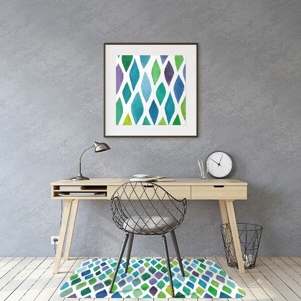 Office chair floor protector colorful patterns