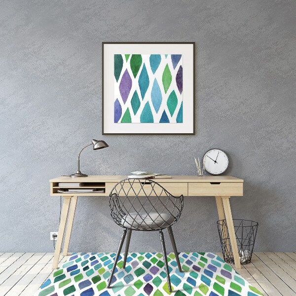 Office chair floor protector colorful patterns