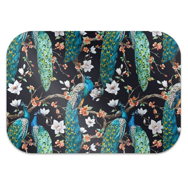 Office chair mat peacocks