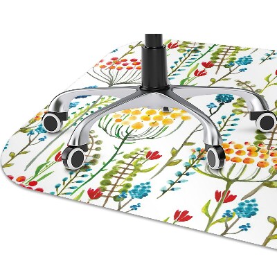 Desk chair mat colorful meadow