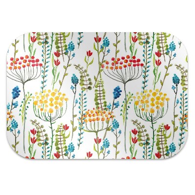 Desk chair mat colorful meadow