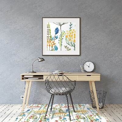 Desk chair mat colorful meadow