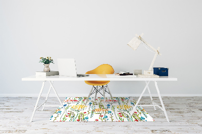 Desk chair mat colorful meadow