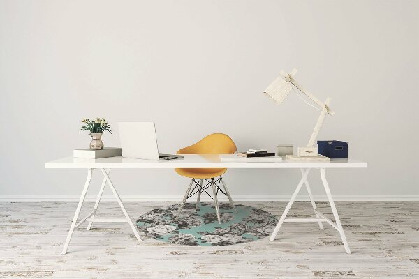 Office chair mat Black-and-white roses