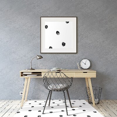 Desk chair mat Black dots