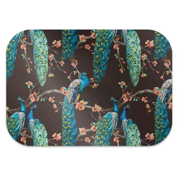 Office chair mat Peacocks on a branch