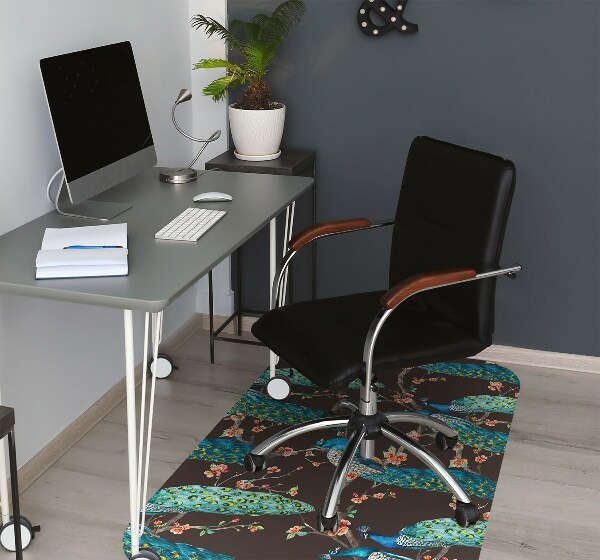 Office chair mat Peacocks on a branch