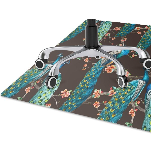 Office chair mat Peacocks on a branch