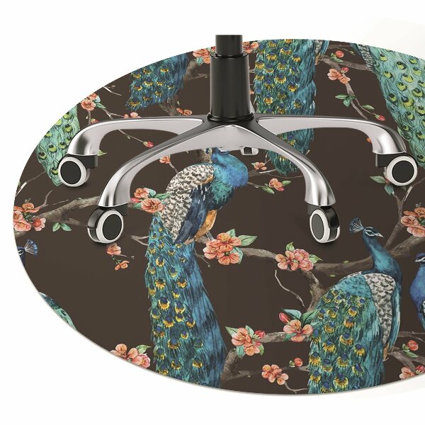 Office chair mat Peacocks on a branch