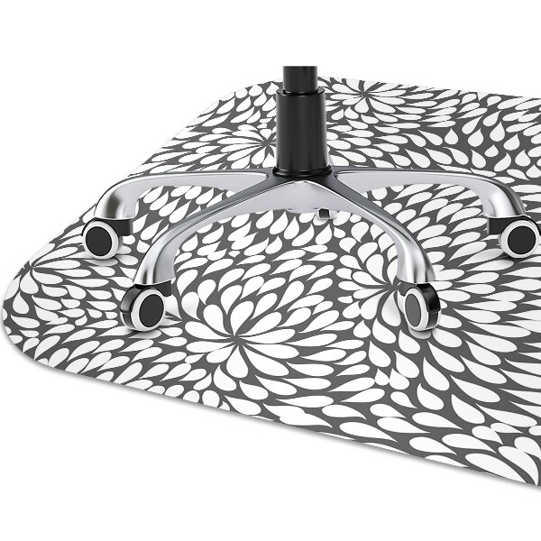 Computer chair mat black flower