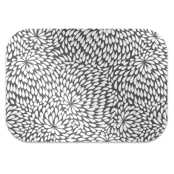 Computer chair mat black flower