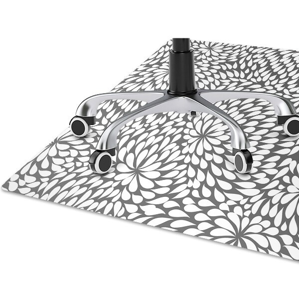 Computer chair mat black flower
