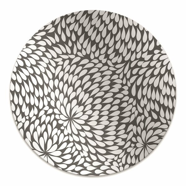 Computer chair mat black flower