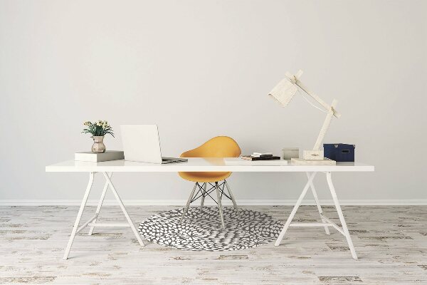 Computer chair mat black flower