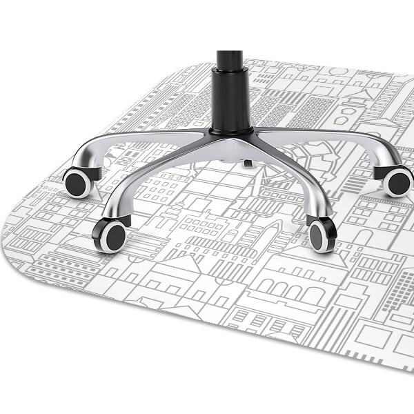 Office chair mat sketched city