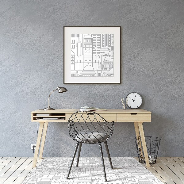 Office chair mat sketched city