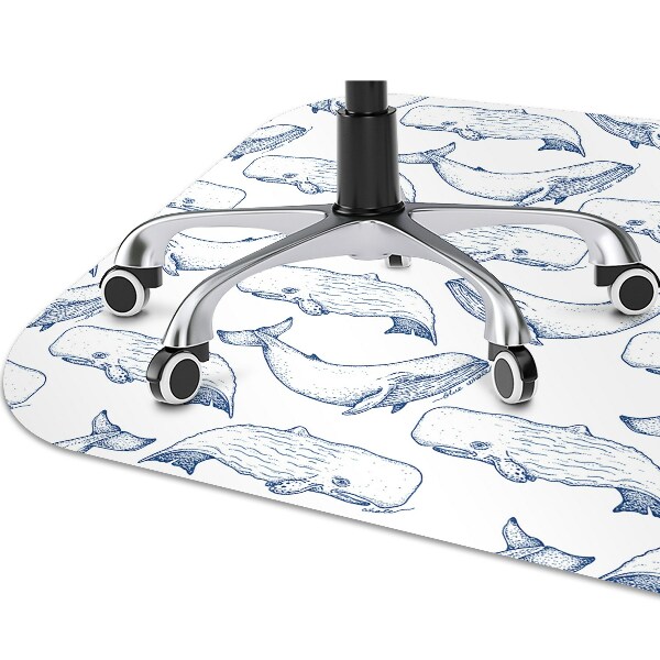 Computer chair mat blue Whales