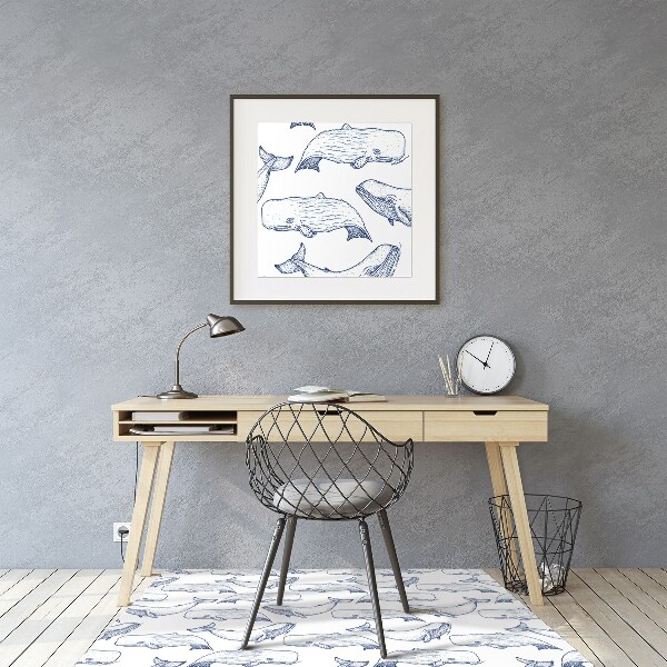 Computer chair mat blue Whales