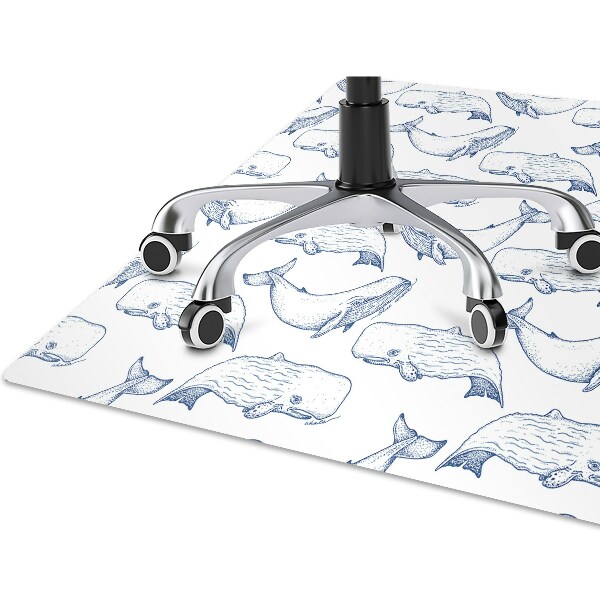 Computer chair mat blue Whales