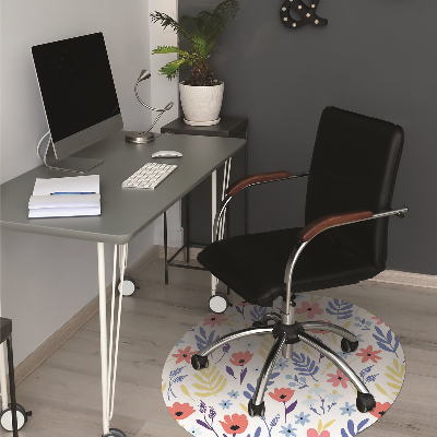 Office chair mat Colorful flowers