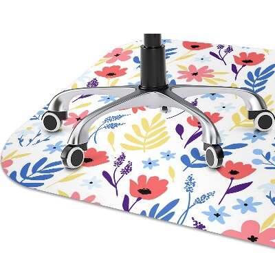 Office chair mat Colorful flowers