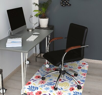 Office chair mat Colorful flowers