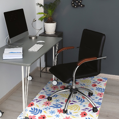 Office chair mat Colorful flowers