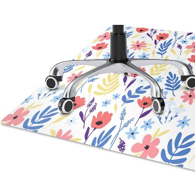 Office chair mat Colorful flowers