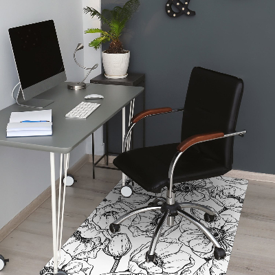 Office chair floor protector floral design