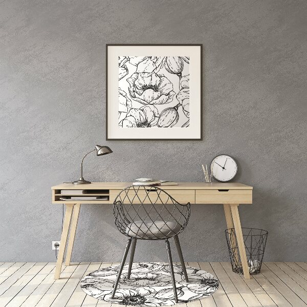 Office chair floor protector floral design