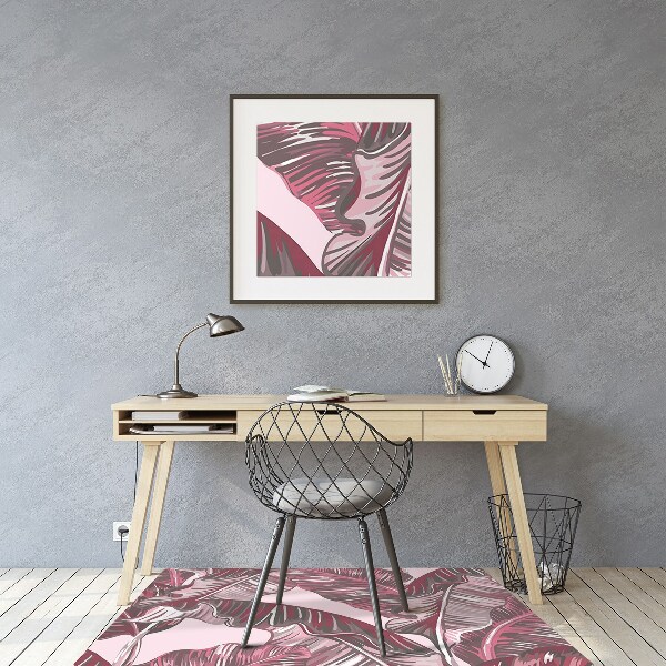 Computer chair mat pink palm tree