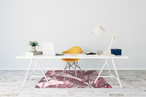Computer chair mat pink palm tree