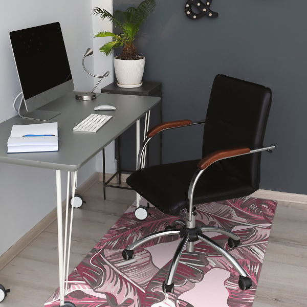 Computer chair mat pink palm tree