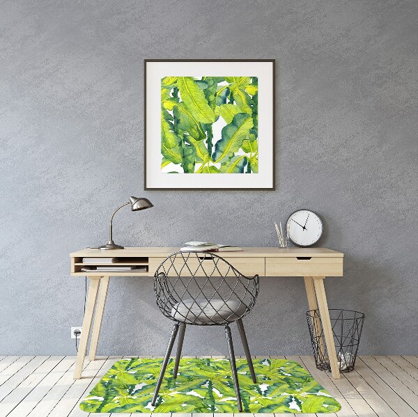 Office chair mat watercolor leaves