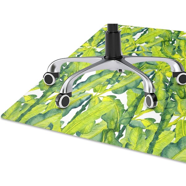 Office chair mat watercolor leaves