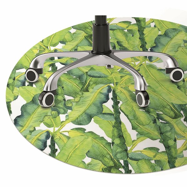 Office chair mat watercolor leaves