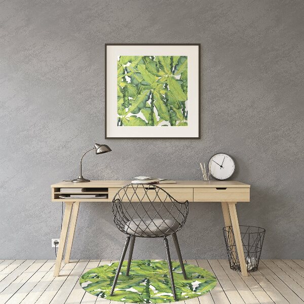 Office chair mat watercolor leaves