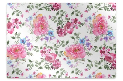 Office chair mat Roses vintage style