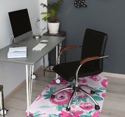 Office chair mat flowers