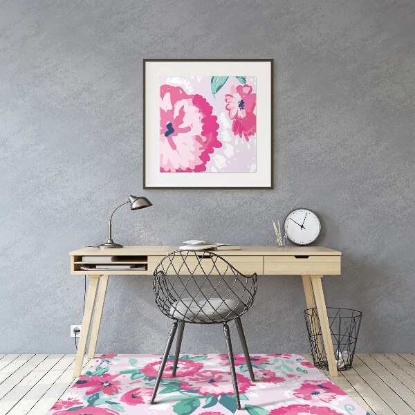 Office chair mat flowers