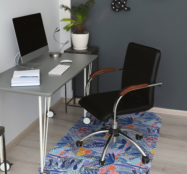 Desk chair mat Wild flowers