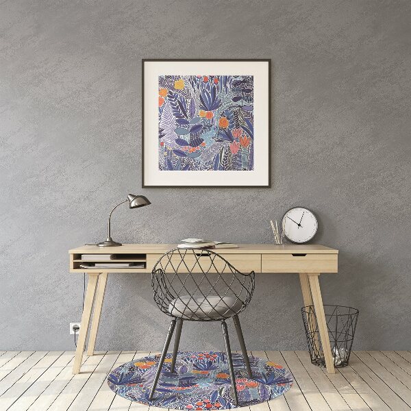 Desk chair mat Wild flowers