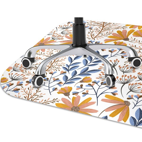 Office chair mat painted flowers