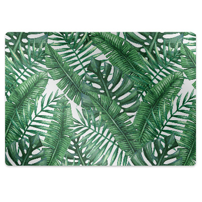 Desk chair mat monstera leaf