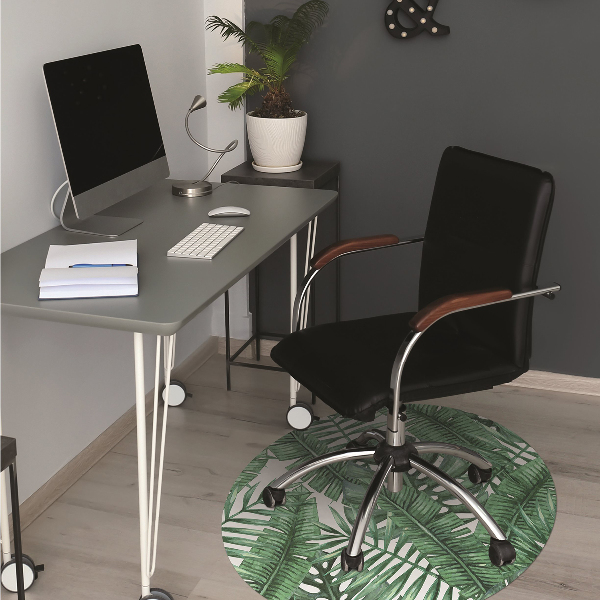 Desk chair mat monstera leaf